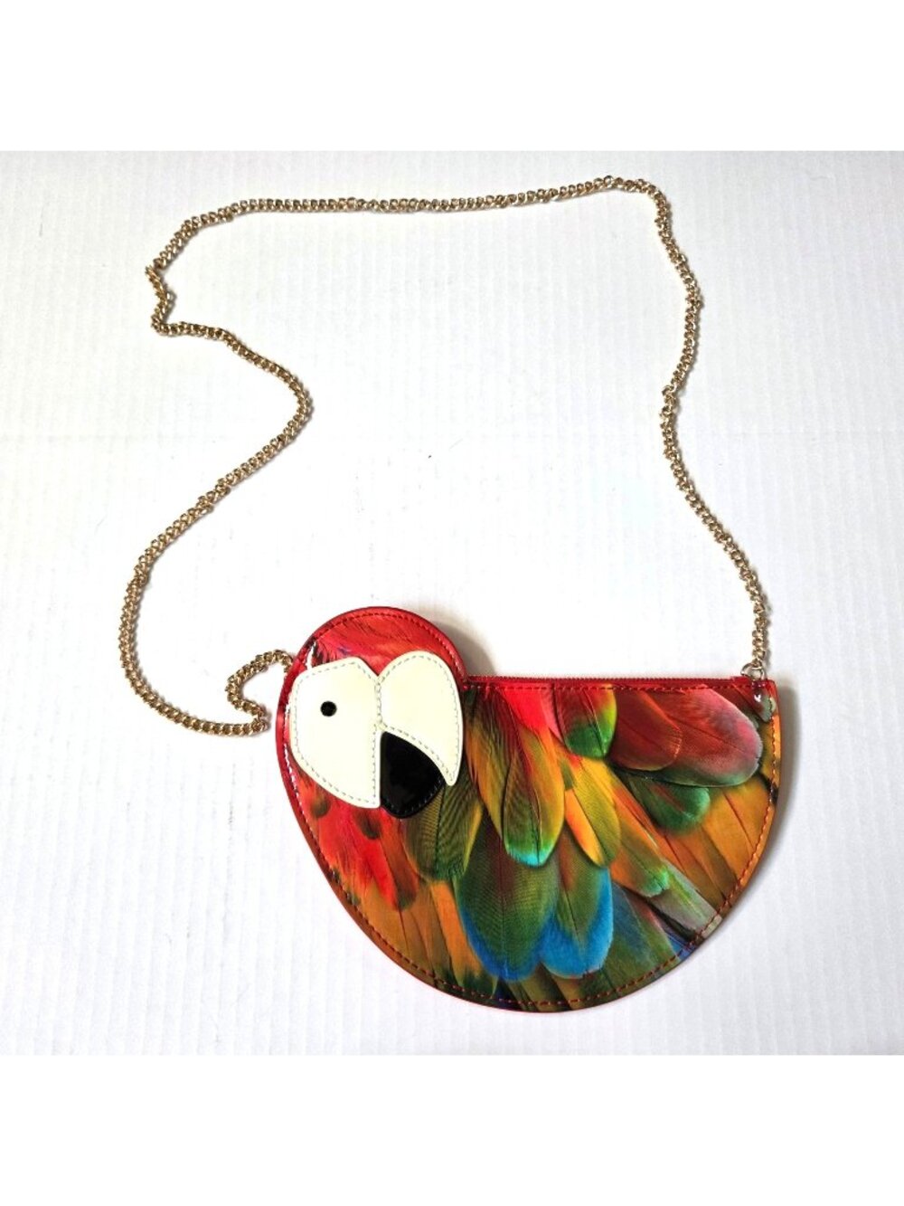 Swarovski Purse Red Colorful Parrot Tropical Cocktail Party Crossbody Bag Clutch - Picture 1 of 14